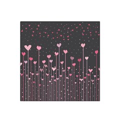 Pink Hearts On Black Background Satin Bandana Scarf