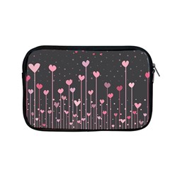 Pink Hearts On Black Background Apple MacBook Pro 13  Zipper Case