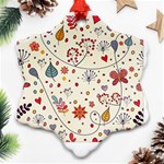 Spring Floral Pattern With Butterflies Ornament (Snowflake) Front