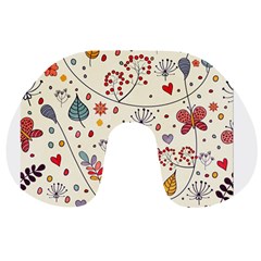 Spring Floral Pattern With Butterflies Travel Neck Pillows by TastefulDesigns