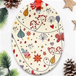 Spring Floral Pattern With Butterflies Ornament (Oval) Front