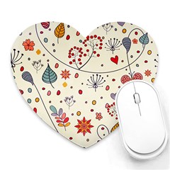 Spring Floral Pattern With Butterflies Heart Mousepads by TastefulDesigns