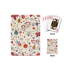 Spring Floral Pattern With Butterflies Playing Cards (mini)  by TastefulDesigns