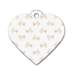 Retro Bicycles Motif Vintage Pattern Dog Tag Heart (two Sides) by dflcprints