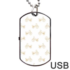 Retro Bicycles Motif Vintage Pattern Dog Tag Usb Flash (one Side)