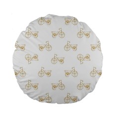 Retro Bicycles Motif Vintage Pattern Standard 15  Premium Round Cushions by dflcprints