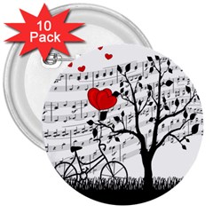 Love Song 3  Buttons (10 Pack)  by Valentinaart