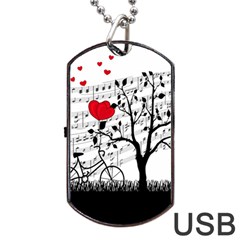 Love Song Dog Tag Usb Flash (two Sides) by Valentinaart