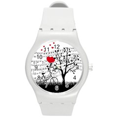 Love Song Round Plastic Sport Watch (m) by Valentinaart