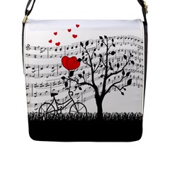 Love Song Flap Messenger Bag (l)  by Valentinaart