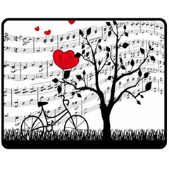 Love Song Double Sided Fleece Blanket (medium)  by Valentinaart