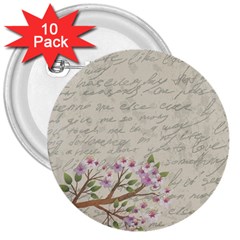 Cherry Blossom 3  Buttons (10 Pack)  by Valentinaart