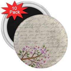 Cherry Blossom 3  Magnets (10 Pack)  by Valentinaart