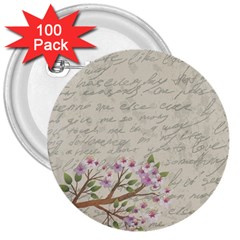 Cherry Blossom 3  Buttons (100 Pack)  by Valentinaart