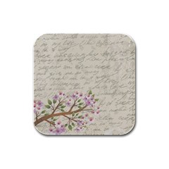 Cherry blossom Rubber Square Coaster (4 pack) 