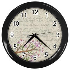 Cherry blossom Wall Clocks (Black)