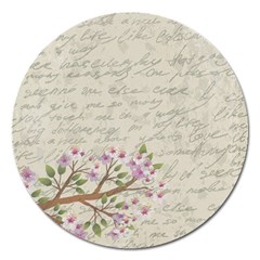 Cherry Blossom Magnet 5  (round) by Valentinaart