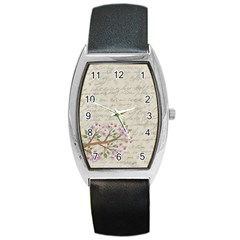 Cherry blossom Barrel Style Metal Watch