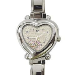 Cherry Blossom Heart Italian Charm Watch by Valentinaart