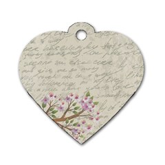 Cherry Blossom Dog Tag Heart (one Side) by Valentinaart