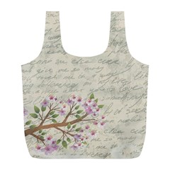 Cherry Blossom Full Print Recycle Bags (l)  by Valentinaart