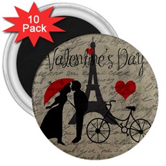 Love Letter - Paris 3  Magnets (10 Pack)  by Valentinaart