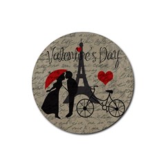 Love Letter - Paris Rubber Round Coaster (4 Pack)  by Valentinaart