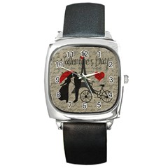 Love Letter - Paris Square Metal Watch by Valentinaart