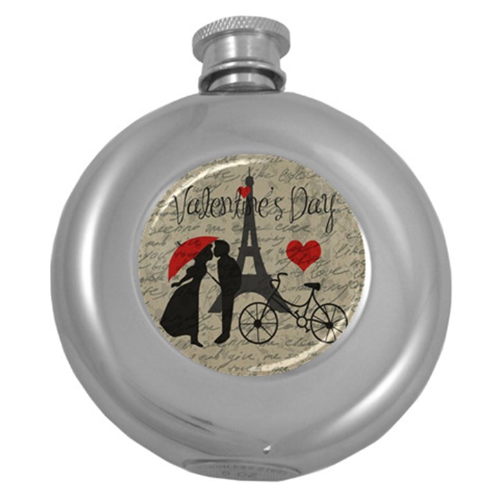 Love letter - Paris Round Hip Flask (5 oz)