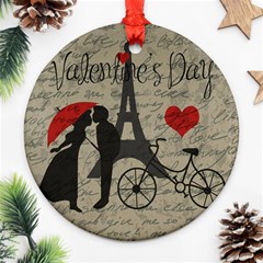 Love Letter - Paris Round Ornament (two Sides) by Valentinaart