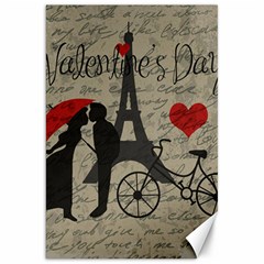 Love Letter - Paris Canvas 20  X 30   by Valentinaart