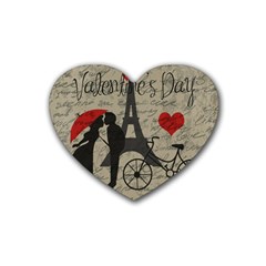 Love Letter - Paris Rubber Coaster (heart)  by Valentinaart