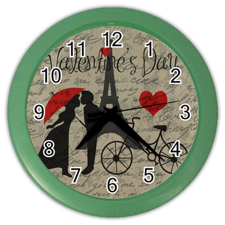 Love letter - Paris Color Wall Clocks