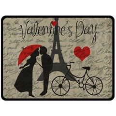 Love Letter - Paris Fleece Blanket (large)  by Valentinaart