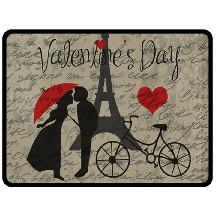 Love letter - Paris Fleece Blanket (Large) 