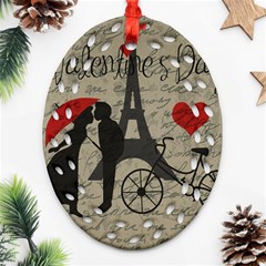 Love Letter - Paris Ornament (oval Filigree) by Valentinaart