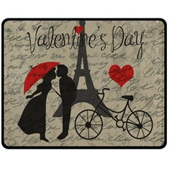 Love Letter - Paris Double Sided Fleece Blanket (medium)  by Valentinaart