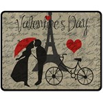 Love letter - Paris Double Sided Fleece Blanket (Medium)  58.8 x47.4  Blanket Front