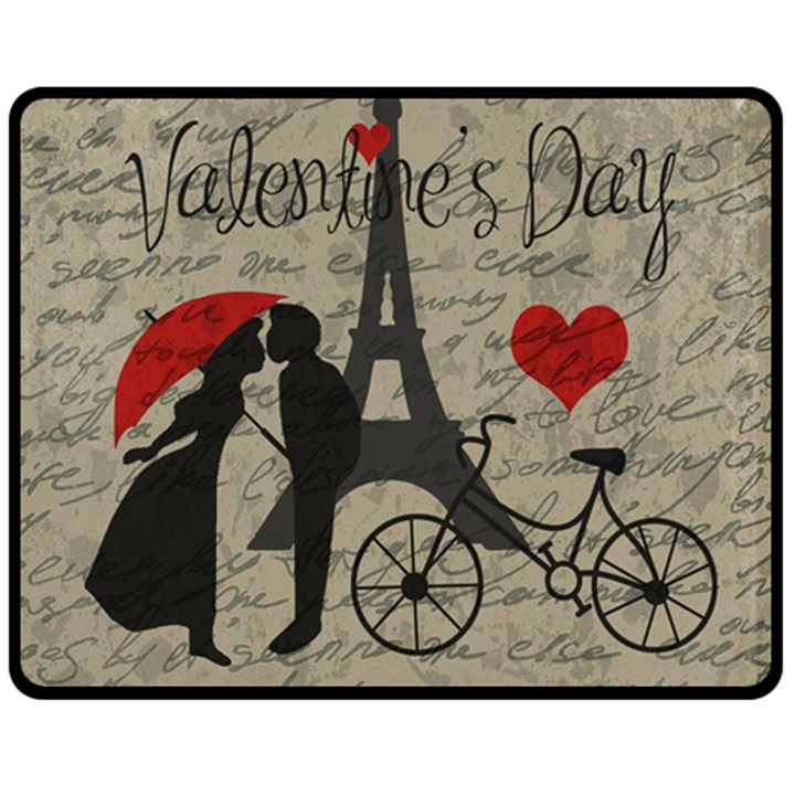 Love letter - Paris Double Sided Fleece Blanket (Medium) 