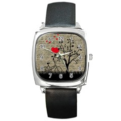 Love Letter Square Metal Watch by Valentinaart