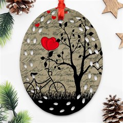 Love Letter Ornament (oval Filigree) by Valentinaart