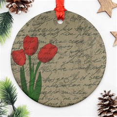 Vintage Tulips Ornament (round) by Valentinaart