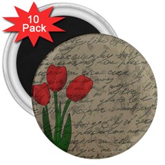 Vintage Tulips 3  Magnets (10 Pack)  by Valentinaart