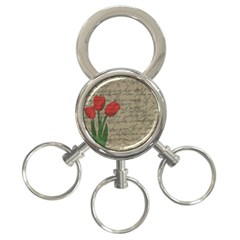 Vintage Tulips 3-ring Key Chains