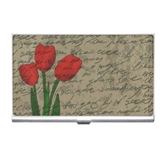 Vintage Tulips Business Card Holders by Valentinaart