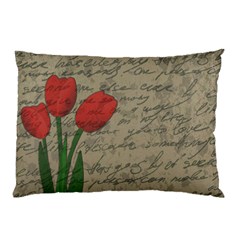 Vintage Tulips Pillow Case by Valentinaart