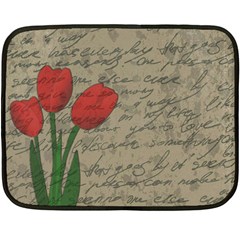 Vintage Tulips Fleece Blanket (mini) by Valentinaart