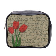 Vintage Tulips Mini Toiletries Bag 2-side by Valentinaart