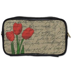 Vintage Tulips Toiletries Bags 2-side by Valentinaart