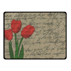 Vintage Tulips Fleece Blanket (small) by Valentinaart